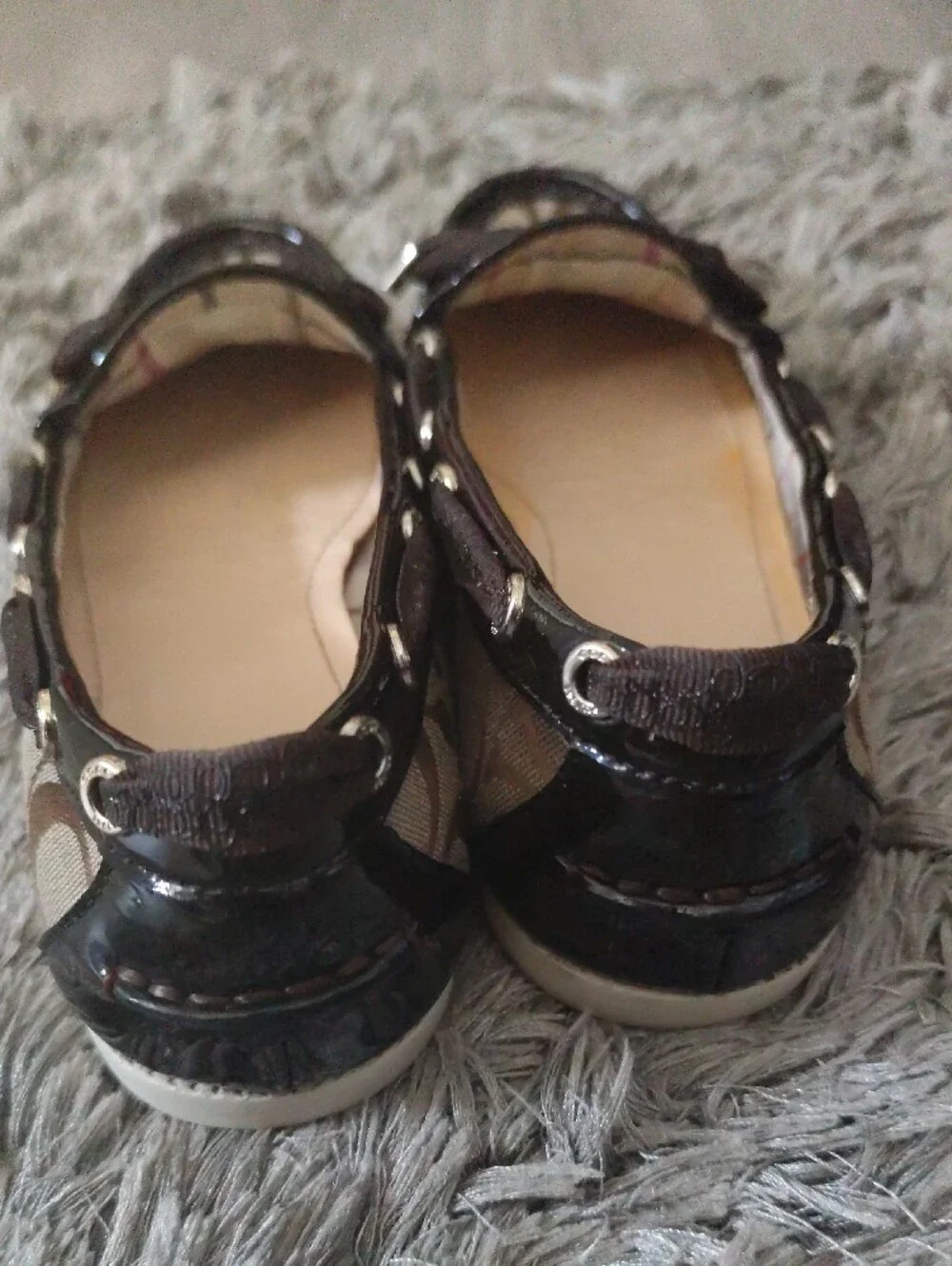 Coach Brown Signature Canvas Bow Ballet Flats